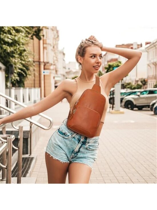 Women\'s Sling Bag RFID Blocking Genuine Leather Crossbody Shoulder Bag